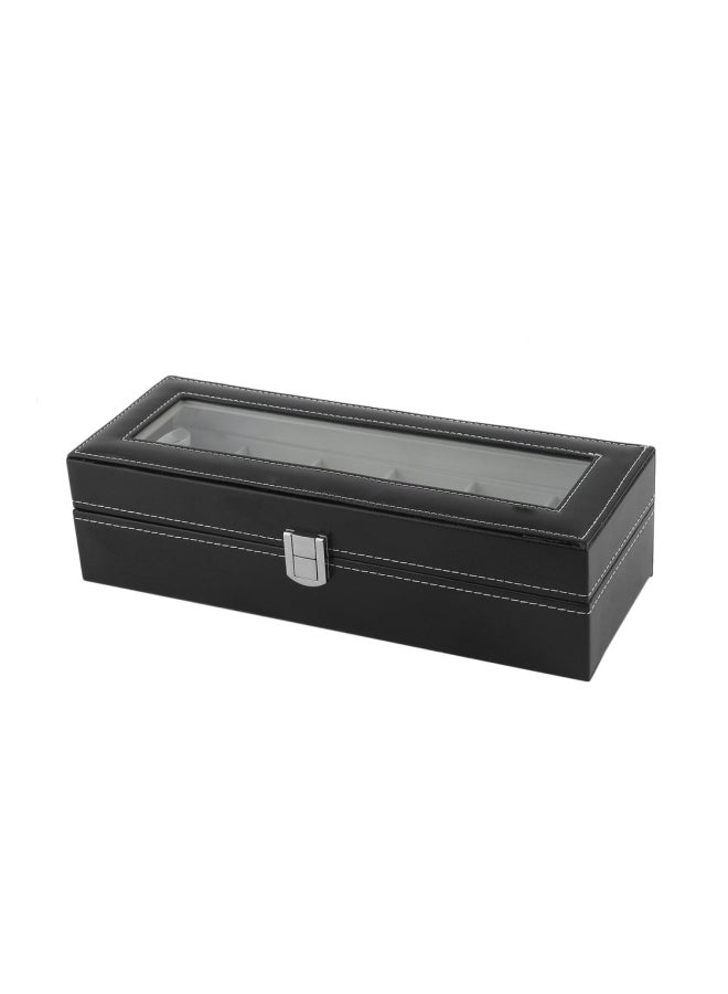 Generic 6 Grid Casket Watch Winder Boxes Black  - Image 4