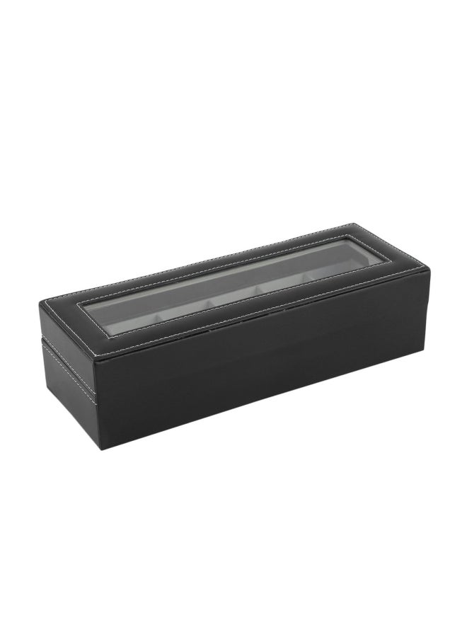 Generic 6 Grid Casket Watch Winder Boxes Black  - Image 3