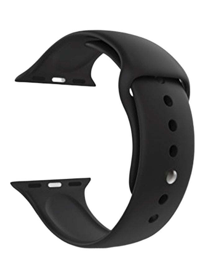 Generic - Apple Watch Band 42mm/44mm/45mm Silicone Sport Watch Strap Black - Image 1
