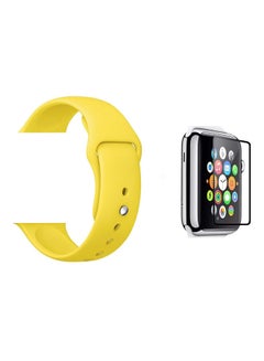 Silicone Replacement Band For Apple Watch 38/40mm With Screen Protector Yellow