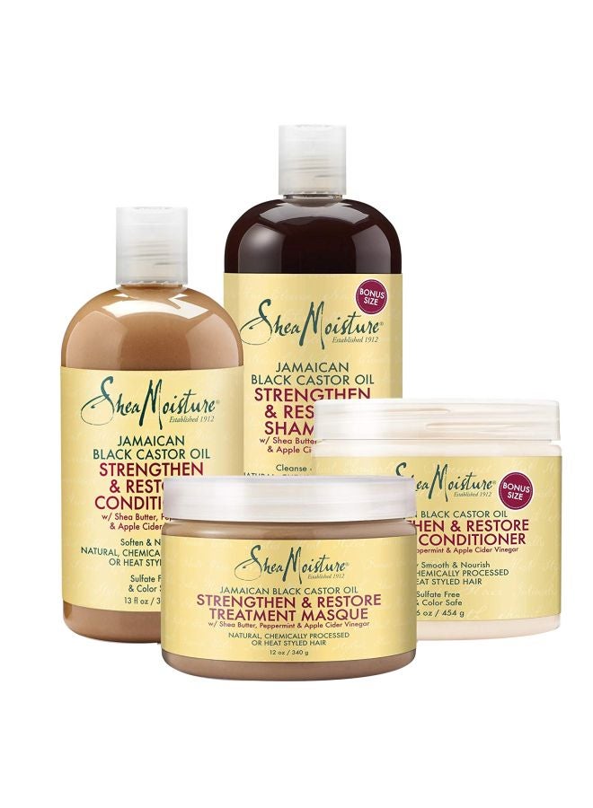 شيامويستر سيروم بزيت الخروع الجامايكي يقوي الشعر وينميه ويجدده (16.3 ounce + 16 ounce + 13 ounce) Masque (12 ounce)