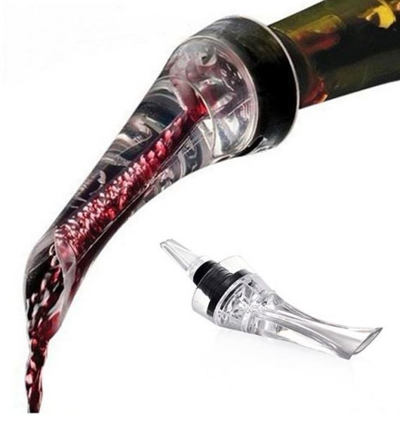 Generic - Red Wine Aerating Pourer Spout Clear/Black - Image 1