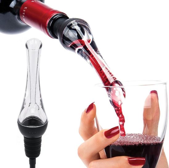 Generic - Red Wine Aerating Pourer Spout Clear/Black - Image 1