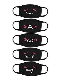 5-Piece Cute Kaomoji Mouth Mask Set