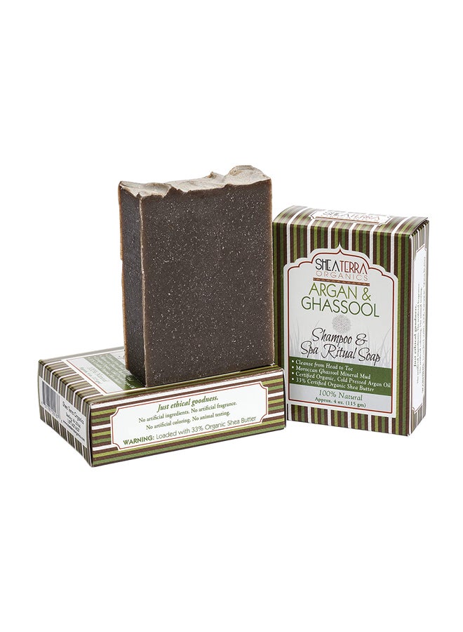 Shea Terra Organics - Argan And Ghassoul Shampoo And Spa Ritual Soap - Image 1