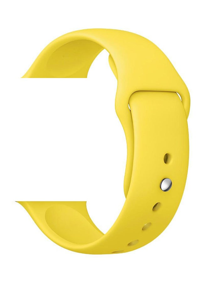 Generic - Apple Watch Band 42mm/44mm/45mm Silicone Sport Watch Strap Yellow - Image 1