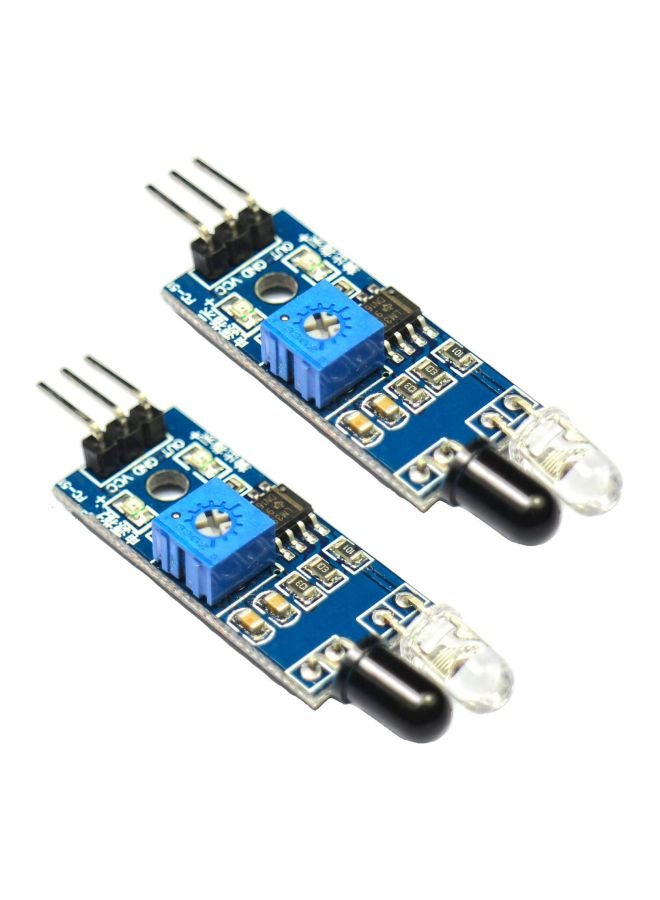 Vicactus 2-Piece 3-Pin Infrared Obstacle Avoidance Sensor Module For Arduino DIY Kits 3x1.3x0.5centimeter Blue 
