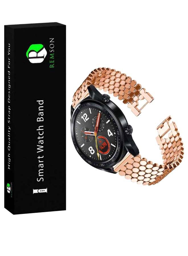 Remson Stainless Steel Replacement Band For Huawei Watch GT Rose Gold  - Image 1