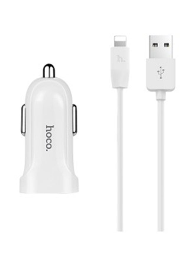 Z2 Car Charger With Lightning Cable White
