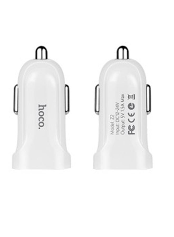 Z2 Car Charger With Lightning Cable White