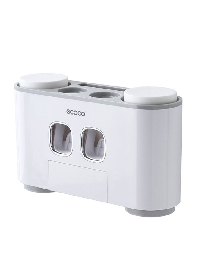 ecoco Brush Rack With Toothpaste Dispenser Grey/White 25.4x5x15.6cm - Image 1
