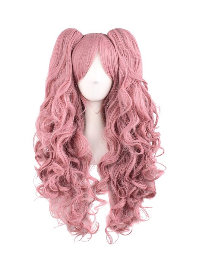 TSNOMORE Long Curly Hair Wig Pink