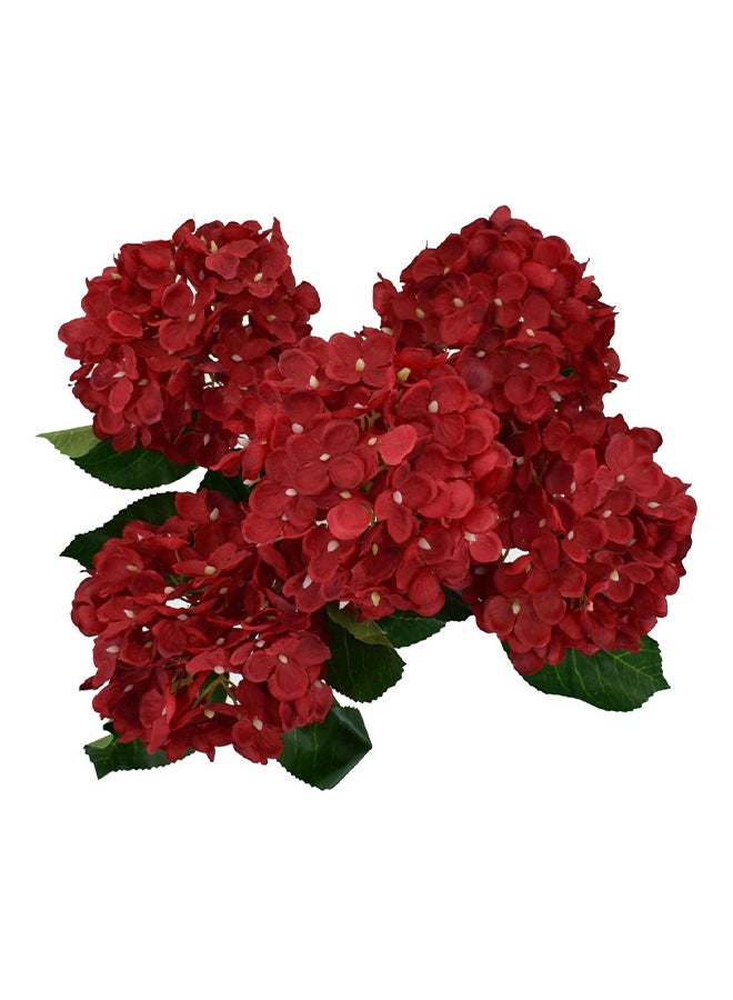 ياتاي باقة زهور هدرانج الاصطناعية مكونة من 5 رؤوس أحمر / أخضر 47x28سم  - Image 1