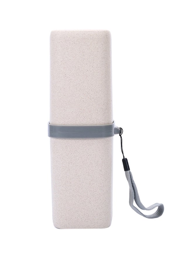 CYTHERIA Travel Toothbrush Holder Beige 7x7x21.1centimeter 