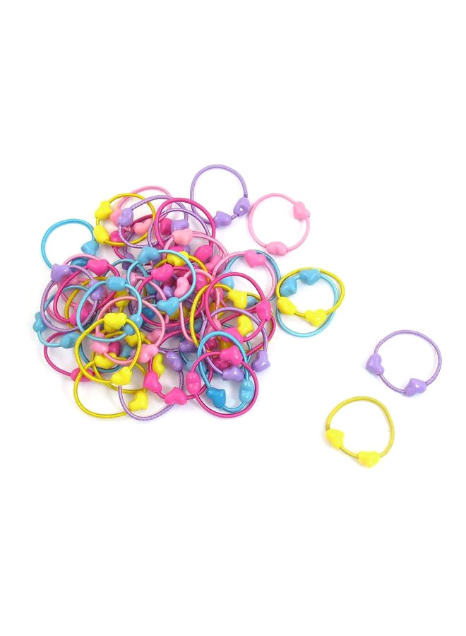 50-Piece Hearts Shape Elastic Band Multicolour 0.04kg - v1556339890/N24322701A_1