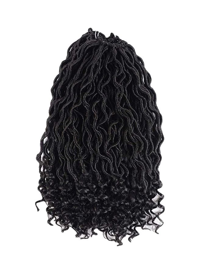 6-Piece Faux Locs Curly Crochet Braids Wig Black 18/14inch