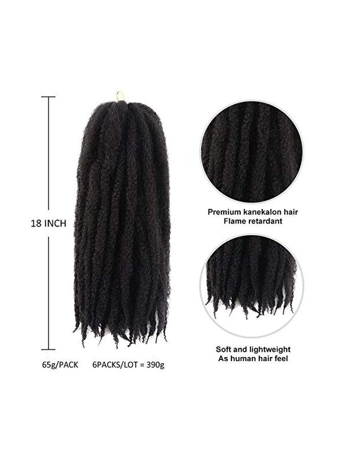 تويو تريز حزمة من 6 وصلات شعر مجعدة بقصة أفرو مارلي 1B 18بوصة - Image 2