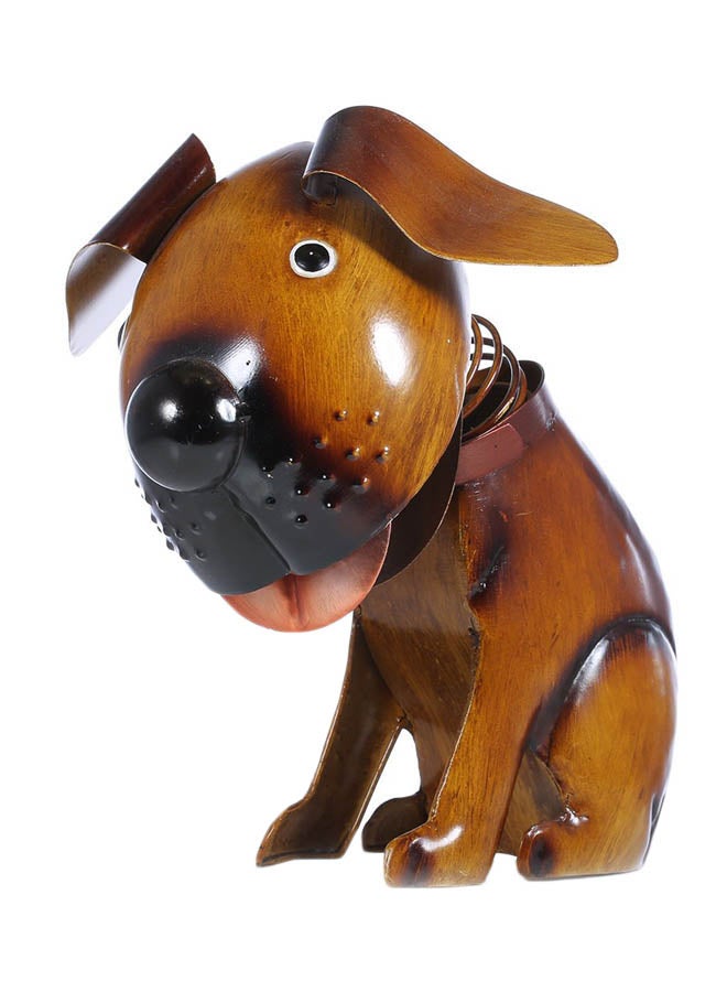 TOOARTS Spring Head Shaking Puppy Figurine Brown 17x20x21cm - Image 1