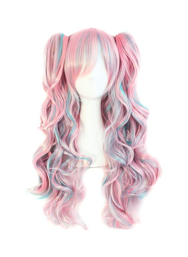 TSNOMORE Long And Curly Cosplay Wig Pink/Blue