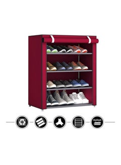 Generic Five-Layered Shoe Rack Red 57x15x7centimeter  - Image 2