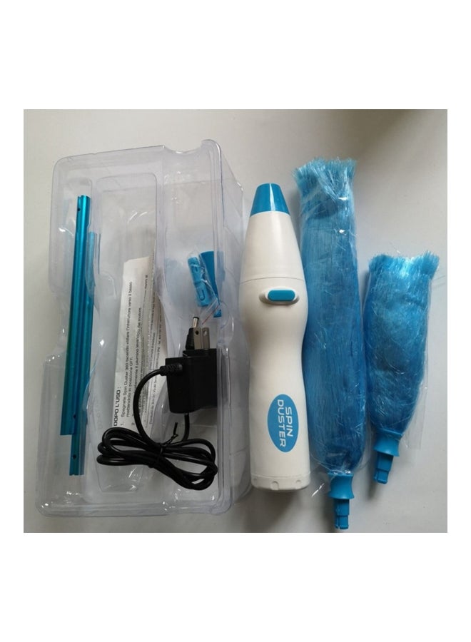 Multifunction Rotary Duster Cleaner Electric Feather Duster Cleaning Brush White & Blue 28x15x8cm - Image 3