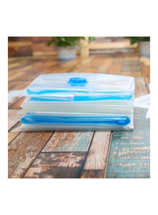 Foldable Vacuum Seal Compressed Organizer Bag Clear/Blue 60x50x1cm - Image 4