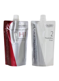 Crystallizing Straight Straightner H1 And Neutralizing Emulsion 2 For Resistant To Natural Hair Set Clear