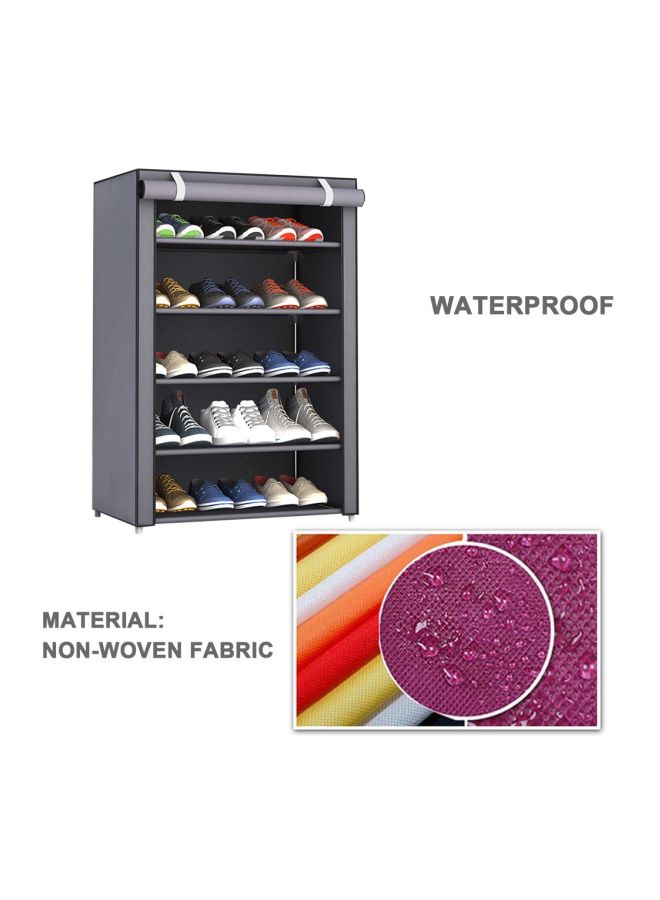 5-Layer Shoe Rack Silver Grey 60x30x90cm - Image 4