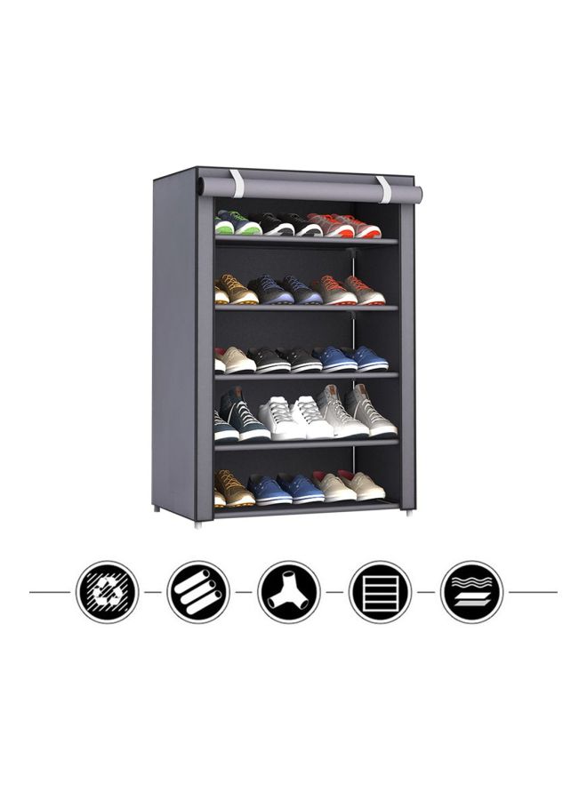 5-Layer Shoe Rack Silver Grey 60x30x90cm - Image 2