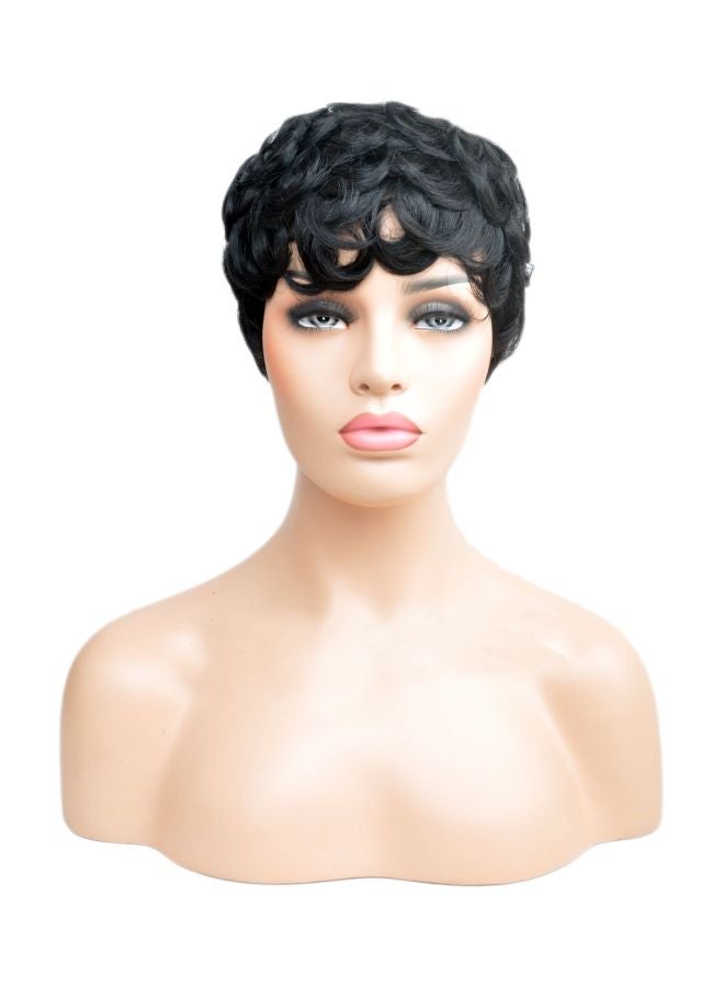 SeaSense Short Layered Wavy Curly Wigs Black  - Image 1