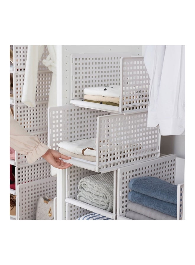 Wardrobe Organizing Storage Basket White 42.5x33x25centimeter - Image 5