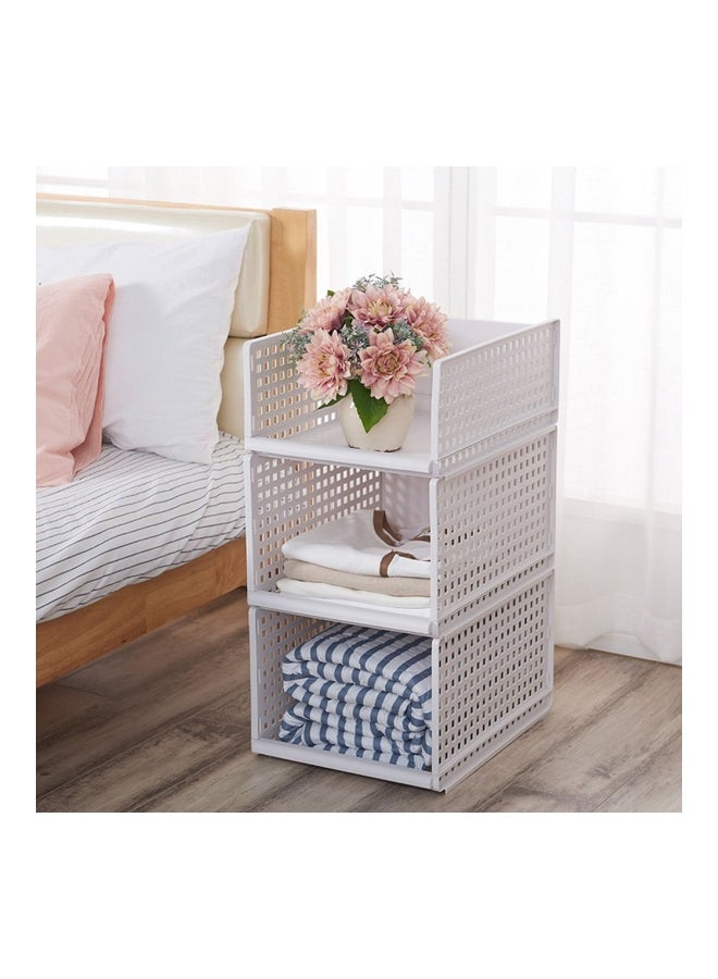 Wardrobe Organizing Storage Basket White 42.5x33x25centimeter - Image 2