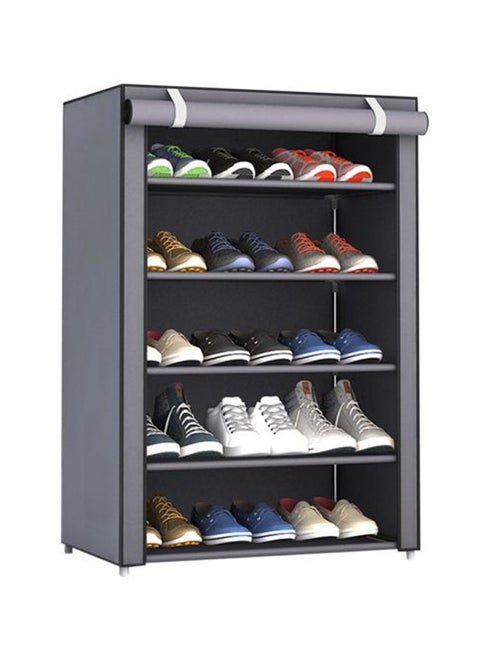 5-Layer Shoe Rack Silver Grey 60x30x90cm