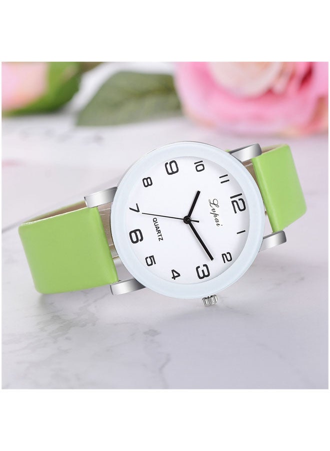 لفباي ساعة يد كوارتز بعقارب طراز LP304-G - قياس 35 مم - لون أخضر للنساء - Image 2