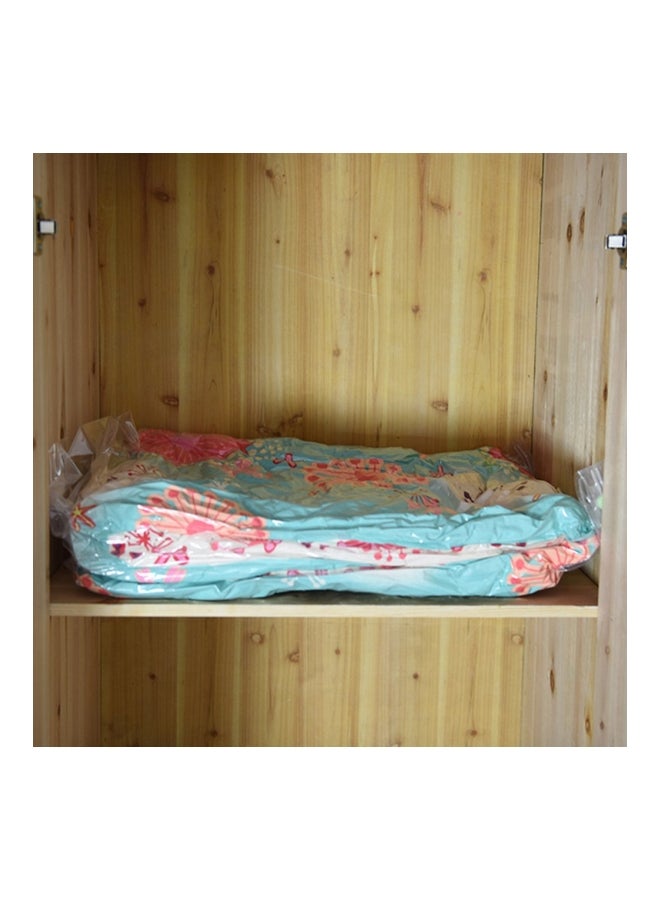 Foldable Vacuum Seal Compressed Organizer Bag Clear/Blue 60x50x1cm - Image 3