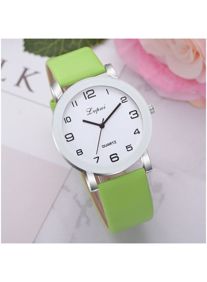 لفباي ساعة يد كوارتز بعقارب طراز LP304-G - قياس 35 مم - لون أخضر للنساء - Image 3
