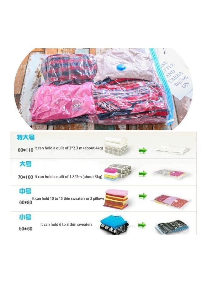 Foldable Vacuum Seal Compressed Organizer Bag Clear/Blue 60x50x1cm - Image 2