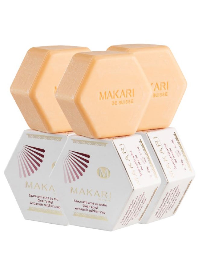 Makari 2-Piece Classic Whitening Exfoliating Antiseptic Soap Set Orange