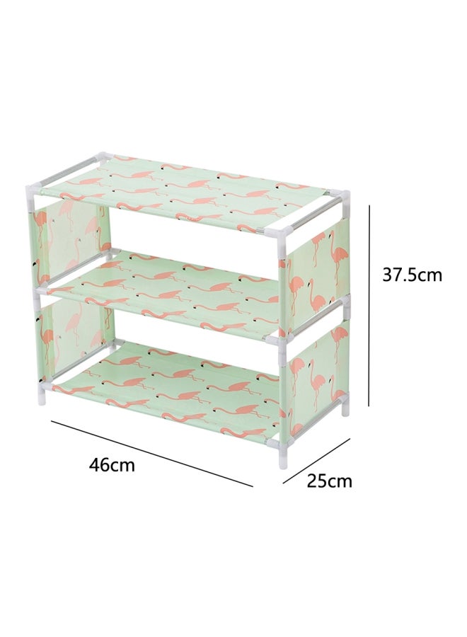 شاربدو حامل أحذية قماشي مكون من 3 أدوار أخضر/برتقالي 37.5 x 46 x 25.5Ø³Ù†ØªÙŠÙ…ØªØ±  - Image 2