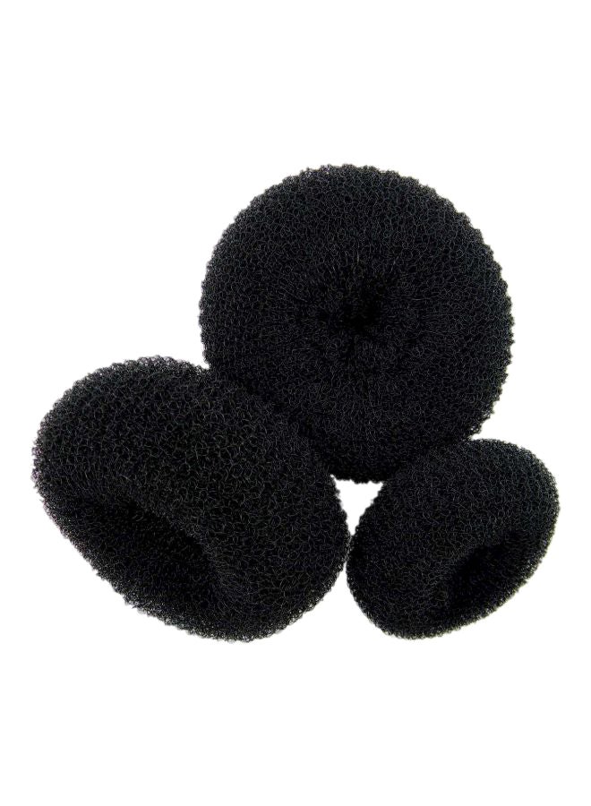 Shells 3-Piece Donut Shaped Bun Black - Image 1