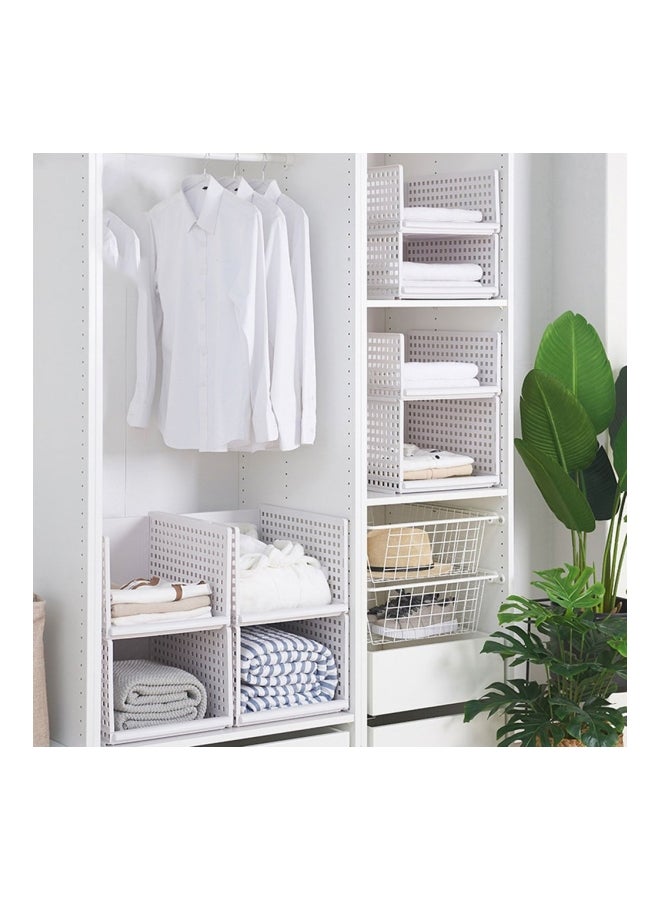 Wardrobe Organizing Storage Basket White 42.5x33x25centimeter - Image 4