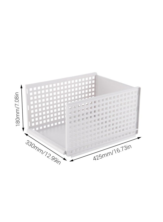 Wardrobe Organizing Storage Basket White 42.5x33x25centimeter - Image 3