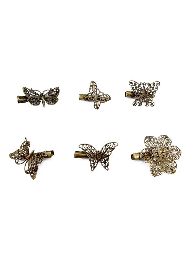 يوتون دبابيس شعر بنمط قديم من 6 قطع ذهبي