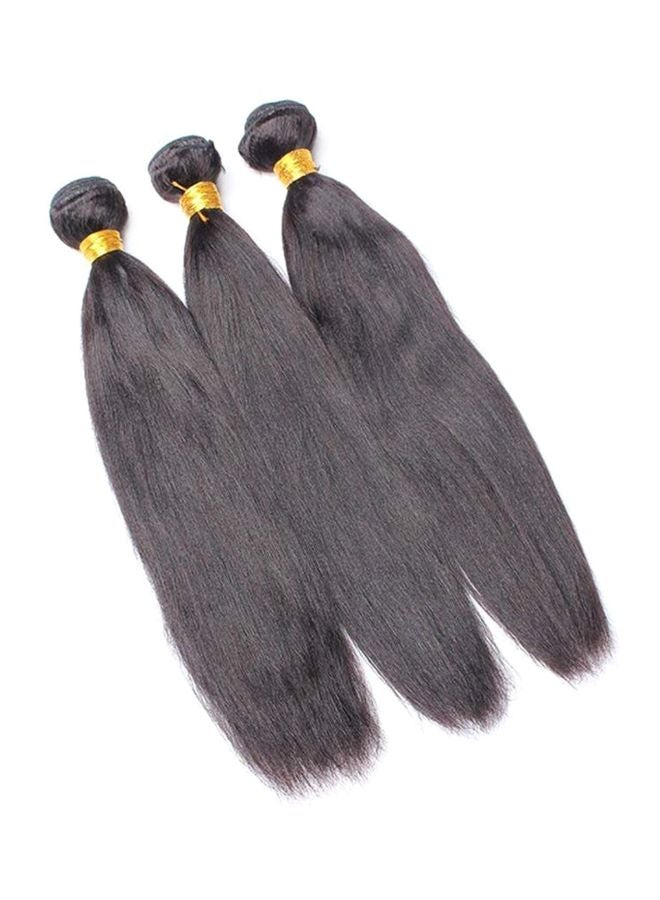 LZY Hair Straight Brazilian Virgin Natural Hair Extension Black 