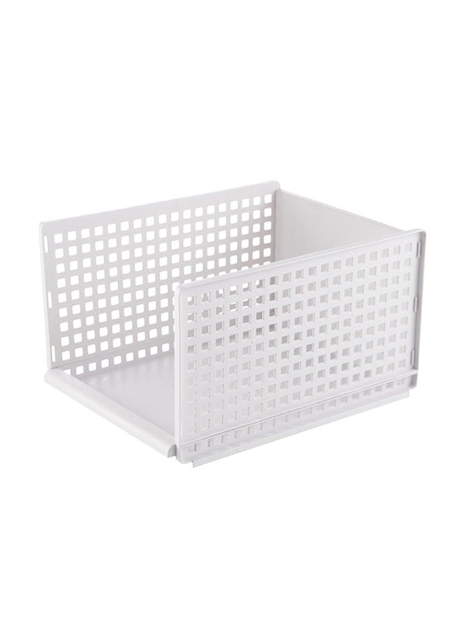 Wardrobe Organizing Storage Basket White 42.5x33x25centimeter - Image 1