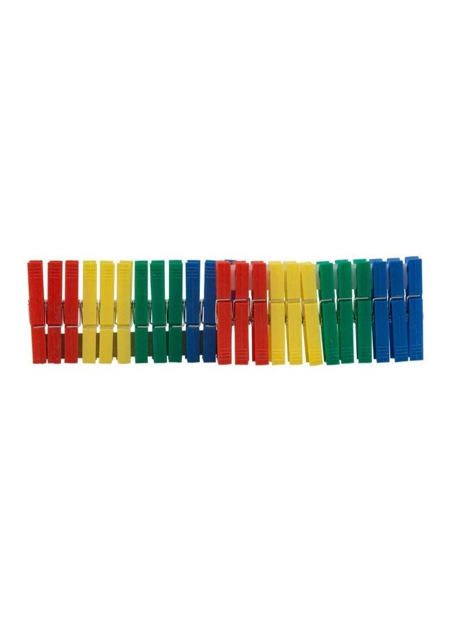 هوني كان دو طقم مشابك غسيل من البلاستيك مكون من 24 قطعة متعدد الألوان 1 x 0.4 x 3بوصة  - Image 1