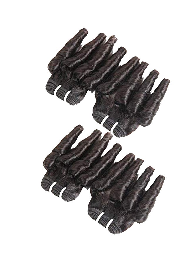 شعر مستعار مجعد بنمط برازيلي من 4 قطع أسود 8بوصة