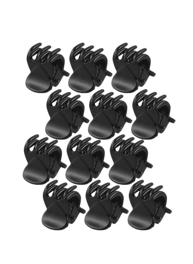 Sodial - 12-Piece Mini Plastic Hair Claw Clip Set Black - Image 1