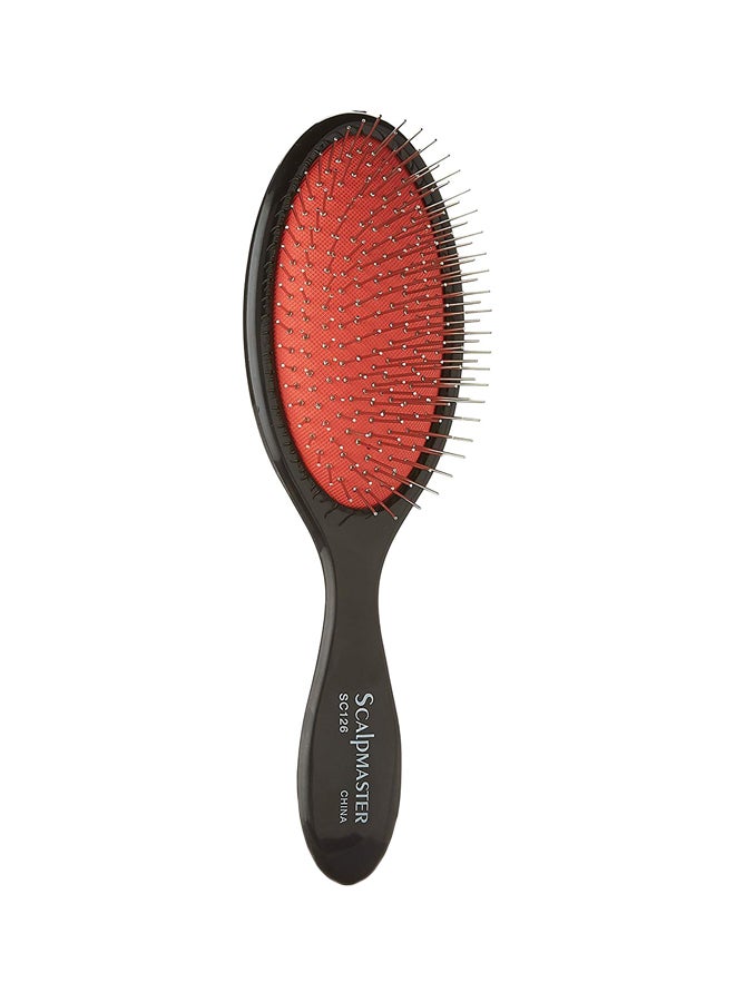 scalpmaster Wire Cushion Brush For Hair Black/Red 22cm - Image 1