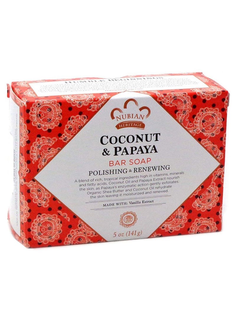 Nubian Heritage 3-Piece Coconut And Papaya Bar Soap Set